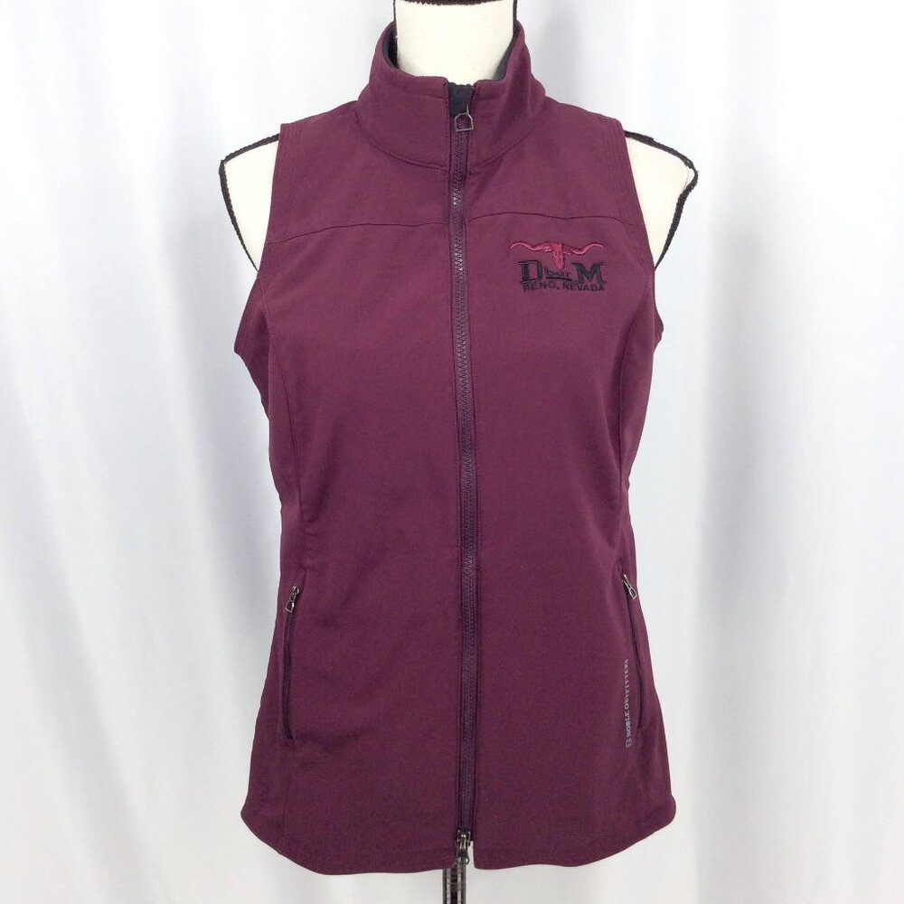 Noble Outfitters Softshell Vest‎ Women's Medium Burgundy Ranch Logo Equestrian